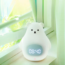 Load image into Gallery viewer, Smart Multi-Function Alarm Clock LED Display Big White Bear Silicone Voice-Activated USB Night Light for Children
