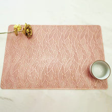 Load image into Gallery viewer, 2pcs Christmas Tablecloths Gilding Square Hollow Leaf Pattern Solid Color Dining Table Cushion
