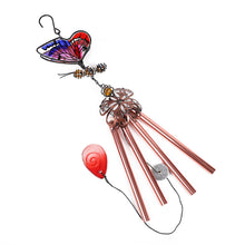 Load image into Gallery viewer, 3D Butterfly Wrought Iron Glass Painted Wind Chimes Home Decoration
