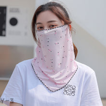 Lade das Bild in den Galerie-Viewer, 2PCs Ice Silk Ear Hanging Mask Breathable Face Towel Sunscreen Summer for Outdoor Cycling

