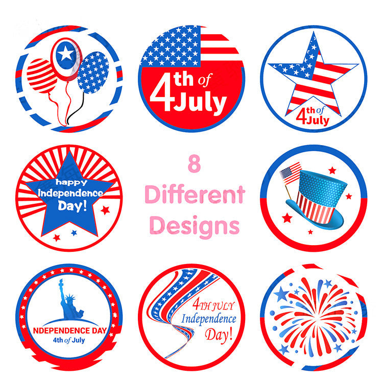 2xXmas Christmas  Stickers Roll Label 8 Independence Day Independence Day Election Color Clothes Face