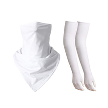 Load image into Gallery viewer, 1 Piece Triangular Binder 1 Pair Sleeves Sunscreen Ice Silk Bandana Set Summer Face Mask
