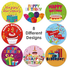 Load image into Gallery viewer, 2x500pcs Xmas Christmas  Stickers Roll Label 8 Pattern Bread Donut Happy Birthday Cake
