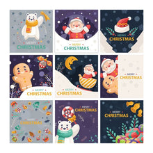 Load image into Gallery viewer, 2x500pcs Christmas Xmas Square 9 Pattern Santa Snowman Merry Christmas Christmas Stickers tape
