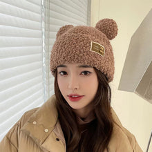 Lade das Bild in den Galerie-Viewer, Warm Winter Knit Beanie Hats Cute Bear Ear Hat Earmuffs Cap for Women Unisex
