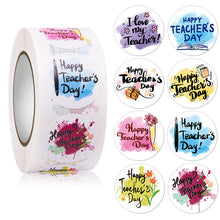 Load image into Gallery viewer, 2x500pcs Xmas Christmas Happy Teacher&#39;s Day Teacher&#39;s Day Gift Decoration Bag Sticker Label

