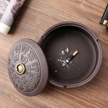 Load image into Gallery viewer, Ashtray Raw Ore Purple Sand Household Retro Creative Ceramic Large Windproof Prevent Fly Ash Lid
