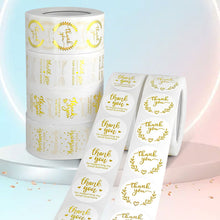 Load image into Gallery viewer, 2x500pcs Christmas Xmas White Background Gilding Hand Made Thank You Envelope Gift Packaging Decorative Stickers tape
