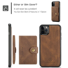 Load image into Gallery viewer, Removable Card Holder Wireless Charging Leather Phone Case for iPhone 13 Mini/Pro/Pro Max
