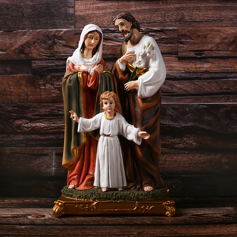 36.5cm Zongjesus Family Decoration Religious Series Resin Statue Home Decoration