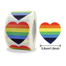 Load image into Gallery viewer, 2x500pcs Xmas Christmas  Stickers Roll Label Rainbow Color Gay Love Pattern Valentine&#39;s Day Gift Self-Adhesive Pattern
