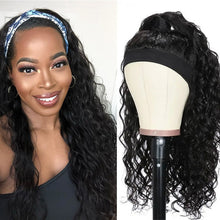 Load image into Gallery viewer, Women Wig Headband Chemical Fiber Hand Wrap Tube Small Curly Hair Black W128
