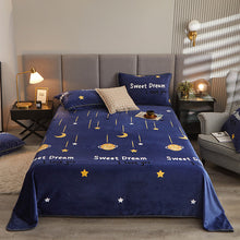 Lade das Bild in den Galerie-Viewer, Flannel Bed Sheet Fleece-Lined Thickened Double-Sided Coral Fleece Flannel Winter Milk Crystal Velvet Blanket
