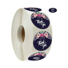 Load image into Gallery viewer, 2x500pcs Christmas Xmas Black Plant Flower Thank You Sticker Gift Label tape
