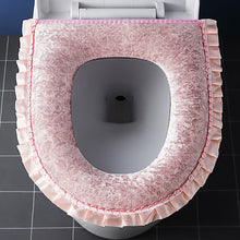 Load image into Gallery viewer, 3pcs Toilet Seat Cover Pads Household Zipper Thickening Washable    Autumn and Winter
