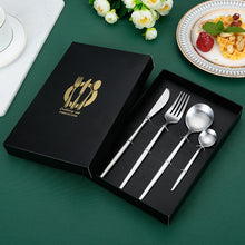 Lade das Bild in den Galerie-Viewer, 304 Stainless Steel Flatware Sets Matte Knife, Fork and Spoon Suit 4PCs Set
