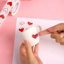 Load image into Gallery viewer, 2x500pcs Christmas Xmas Reel-up Heart-Shaped Skin-Sticking Valentine&#39;s Day Gift Stickers tape
