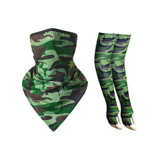 Load image into Gallery viewer, 1 Piece Triangular Binder 1 Pair Sleeves Sunscreen Ice Silk Bandana Set Summer Face Mask
