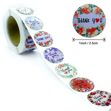 Load image into Gallery viewer, 2x500pcs Xmas Christmas  Stickers Roll Label  Garland Thank You Love Salad Foodstuff Box Packaging
