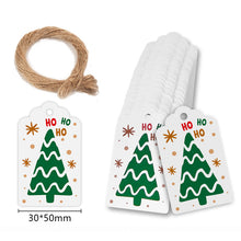 Lade das Bild in den Galerie-Viewer, 2x100pcs Kraft Paper Snowflake Shape Merry Christmas Cards Paper Tags with Hemp Rope tape
