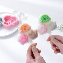 Load image into Gallery viewer, 2PC Silicone Mold Cat&#39;s Paw Rainbow Crown Silicone Ice Cream Mold Popsicle
