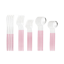 Lade das Bild in den Galerie-Viewer, 304 Stainless Steel Flatware Sets 20PCs Bright Golden Knife Fork Dessert Spoon and Fork Set
