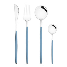 Lade das Bild in den Galerie-Viewer, 304 Stainless Steel Flatware Sets 4 Pcs/set Bright Gold-Plated Tableware Steak Knife and Fork Spoon
