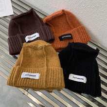 Load image into Gallery viewer, Warm Winter Knit Beanie Hats Korean Designer Model Simple Patch Woolen Cap Children Unisex
