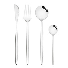Lade das Bild in den Galerie-Viewer, 304 Stainless Steel Flatware Sets 4 Pcs/set Bright Gold-Plated Tableware Steak Knife and Fork Spoon
