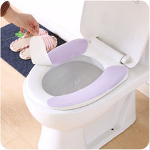 Load image into Gallery viewer, 3pcs Toilet Mat Thickened Fleece-Lined Winter Happy Day  Waterproof Closestool Cushion Washable
