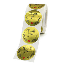 Load image into Gallery viewer, 2x500pcs Christmas Xmas Light Gold Love Heart Thank You Envelope Gift Bag Decorative Sticker Label tape
