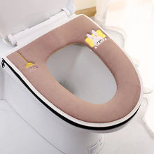 Load image into Gallery viewer, 3pcs Toilet Seat Household Plush Thickened Zipper Four Seasons  Waterproof Cute Toilet Seat Cover
