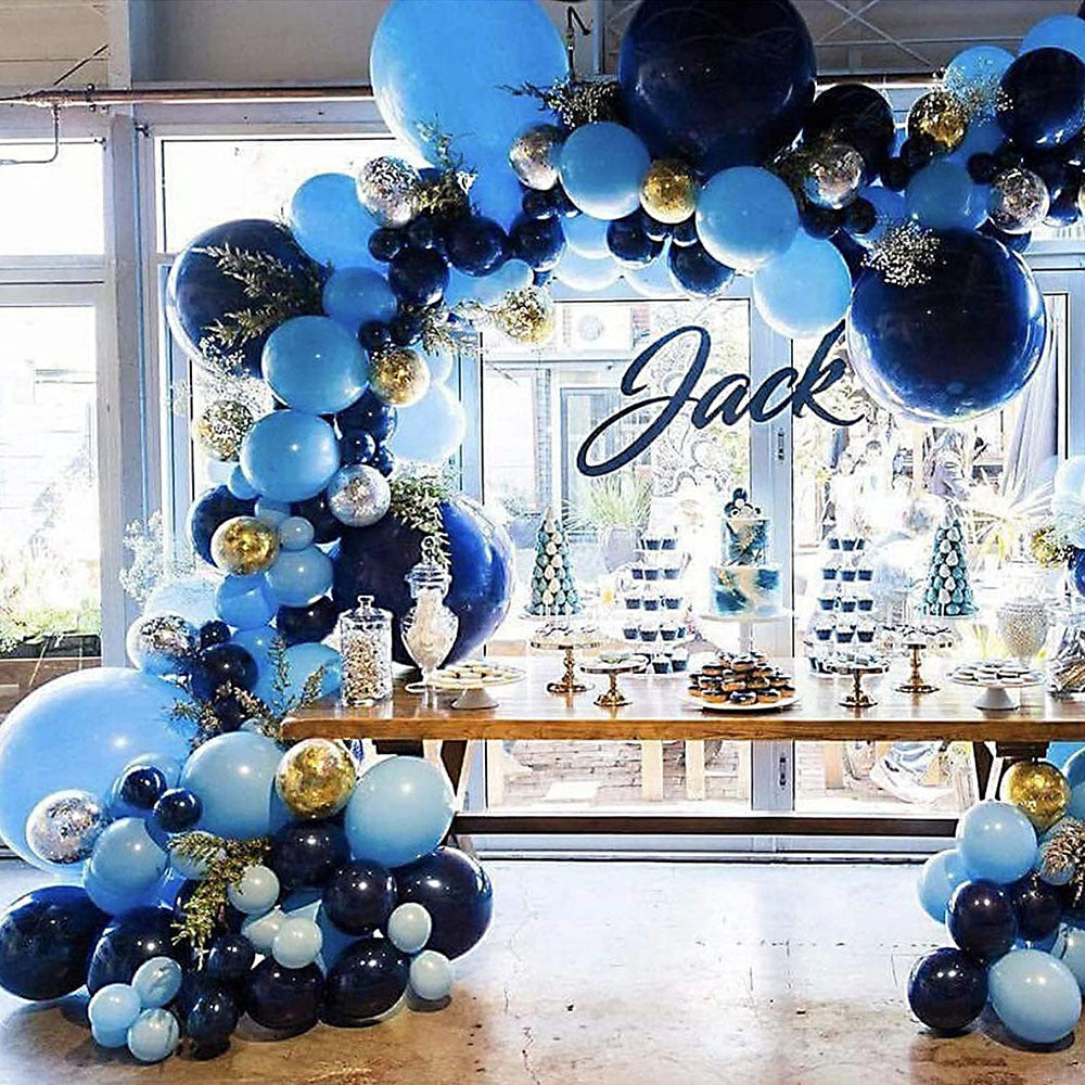 105pcs Night Blue Balloon Set Sequined Balloon Chain Party Wedding Decoration
