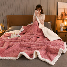 Load image into Gallery viewer, Lambswool Cover Blanket Thick Blanket Warm Milk Fiber Coral Fleece Tower Velvet Bed Sheet
