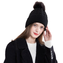 Lade das Bild in den Galerie-Viewer, Warm Winter Knit Beanie Hats Foreign Trade European and American  Solid Color Twisted Hat for Women Unisex
