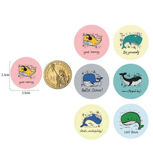 Lade das Bild in den Galerie-Viewer, 2x500pcs Christmas Xmas 6 Design Dolphin Stationery Sticker Children&#39;s Toy Envelope Sealing Label tape
