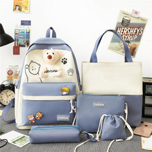 Lade das Bild in den Galerie-Viewer, Cute Bear Doll Junior High School Student Campus Backpack Canvas Student Backpack
