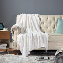 Lade das Bild in den Galerie-Viewer, Diamond Sofa Cover Cover Blanket Bed Blanket Knitted Blanket Air Conditioning Blanket Tassel Nap Blanket Blanket

