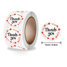 Load image into Gallery viewer, 2x500pcs Xmas Christmas  Stickers Roll Label -up Thank You Pink Love Sealing Envelope   Tape

