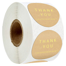 Load image into Gallery viewer, 2x500pcs Christmas Xmas Brown Kraft Paper Bronzing Thank You Wedding Goods Baking Label Sticker tape

