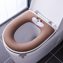 Load image into Gallery viewer, 3pcs Toilet Seat Cover Pads Household Winter Plush Thicker Zipper  Waterproof Cute
