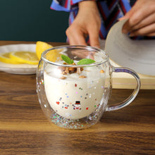 Lade das Bild in den Galerie-Viewer, Xmax Christmas Cup Gift Mingshangde Double-Layer Glass Cute Good-looking Milk Coffee
