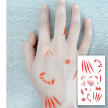 Lade das Bild in den Galerie-Viewer, 2x Halloween Xmas Christmas Gifts Decoration Tattoo Sticker Simulation Horror Bleeding Fake Wound
