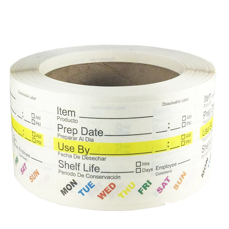2x500pcs Christmas Xmas Household Kitchen Washing Supplies Soluble 50*70mm100 PCs/Roll Sticker Label tape
