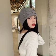 Load image into Gallery viewer, Warm Winter Knit Beanie Hats  Japanese Style Face-Looking Little Girl All-Match Earflaps Unisex
