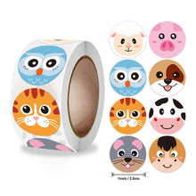 Load image into Gallery viewer, 2x500pcs Xmas Christmas  Stickers Roll Label Animal Smiling Face Children Rainbow Candy Toy Stationery Self-Paste Paper  Tape
