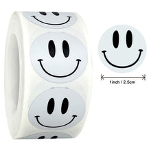 Load image into Gallery viewer, 2x500pcs Xmas Christmas  Stickers Roll Label 25mm Package Korean Style Yellow Blue Purple Green White Smile Smiling Face
