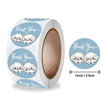 Load image into Gallery viewer, 2x500pcs Xmas Christmas  Stickers Roll Label European Blue Pink Thank You Kraft Envelope Gift
