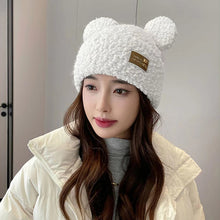 Lade das Bild in den Galerie-Viewer, Warm Winter Knit Beanie Hats Cute Bear Ear Hat Earmuffs Cap for Women Unisex
