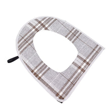 Load image into Gallery viewer, 3pcs Toilet Seat Cover Pads Linen Checks   Ferrule Household Thicker Four Seasons   Cushion

